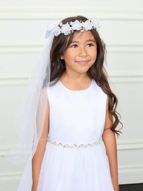 Girls Elegant Flower Crown Special Occasion Veil